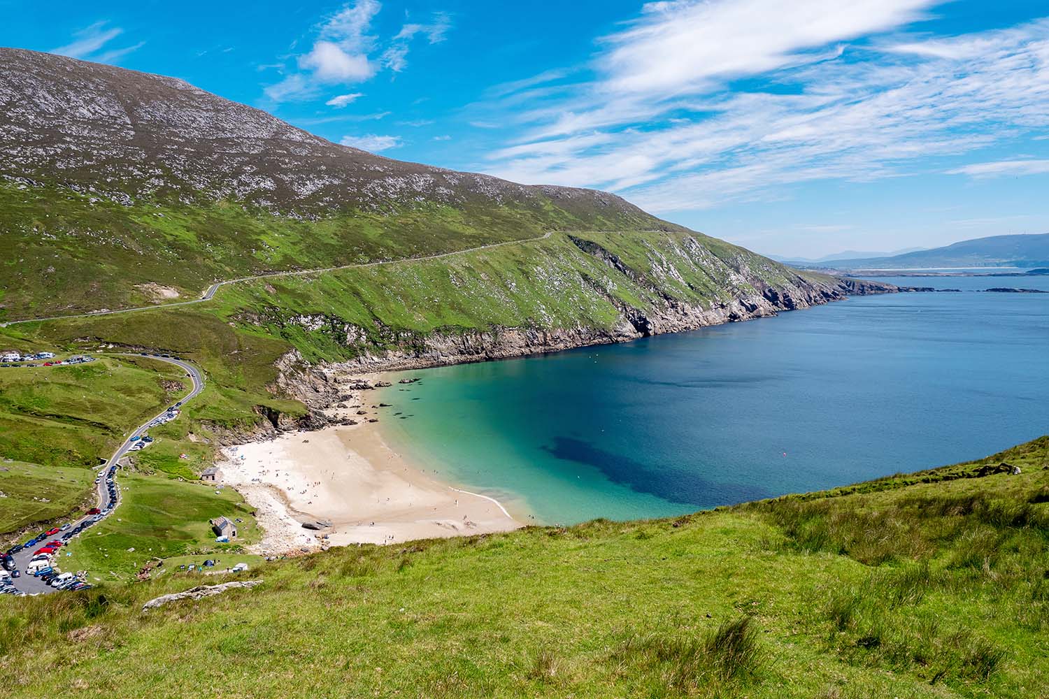 View on Keem beach and bay, county Mayo, Achill island, Ireland.
