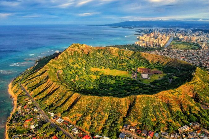 Diamond Head crater in Oahu, Hawaii.