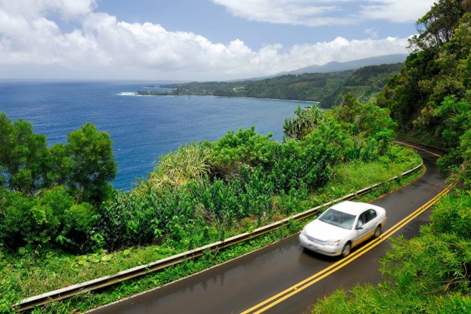 The road to Hana in Maui at Kaumahina State Wayside Park Hawaii