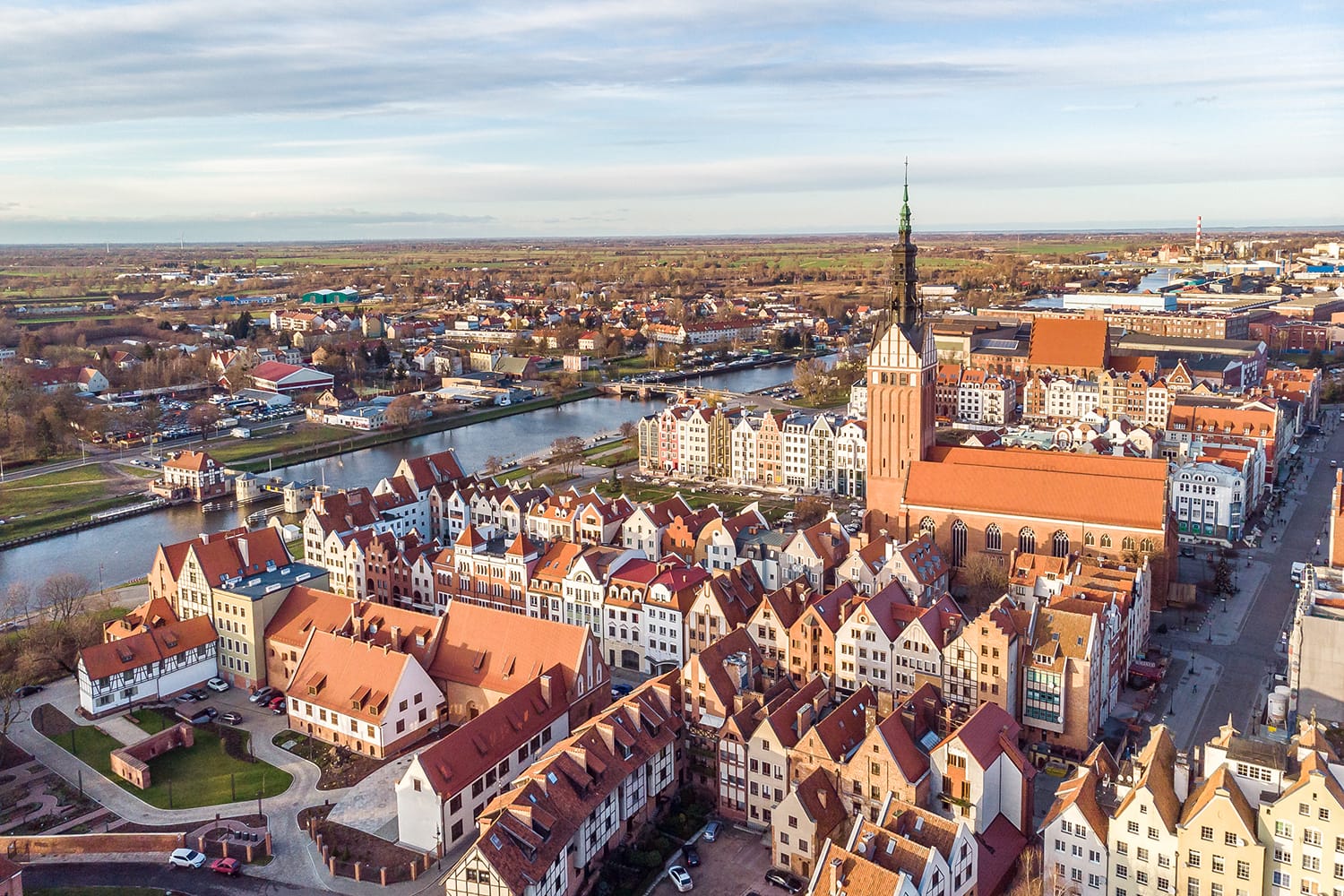 Aerial view of Elblag, Poland