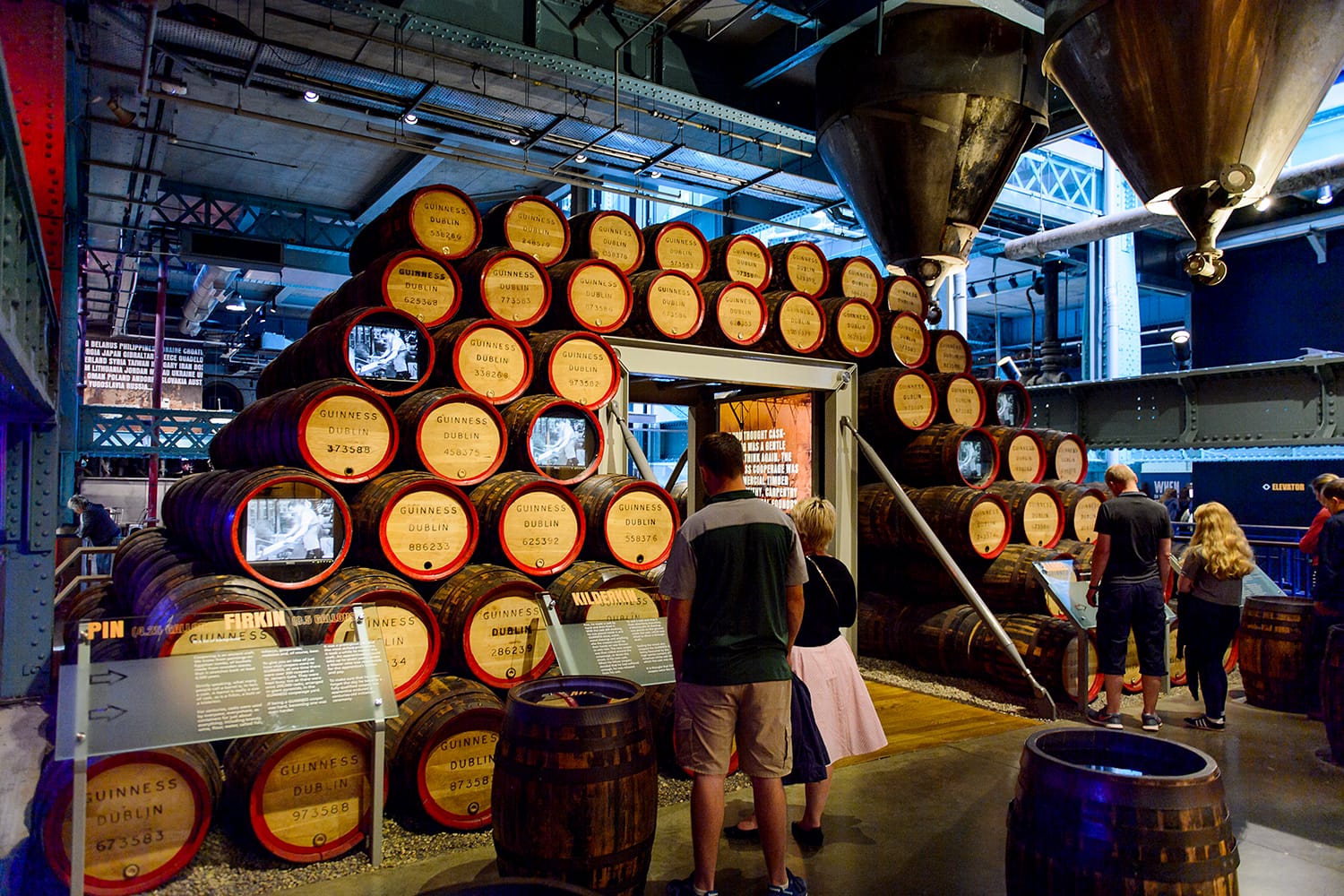 Interior of the Guinness museum in Dublin.