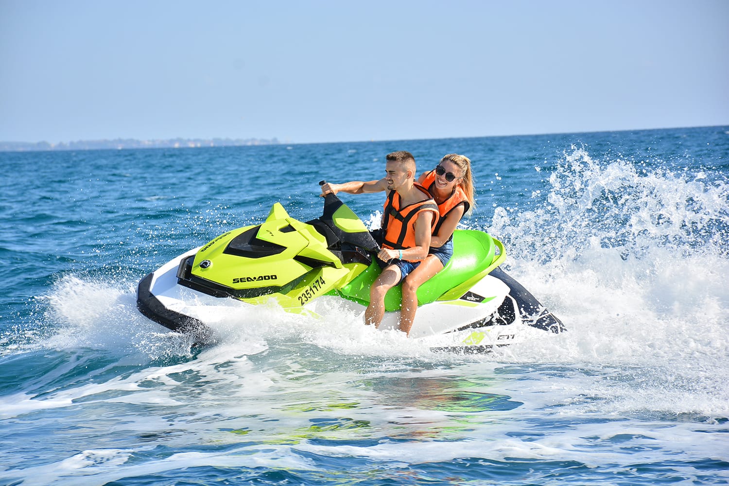 Couple on a jetski