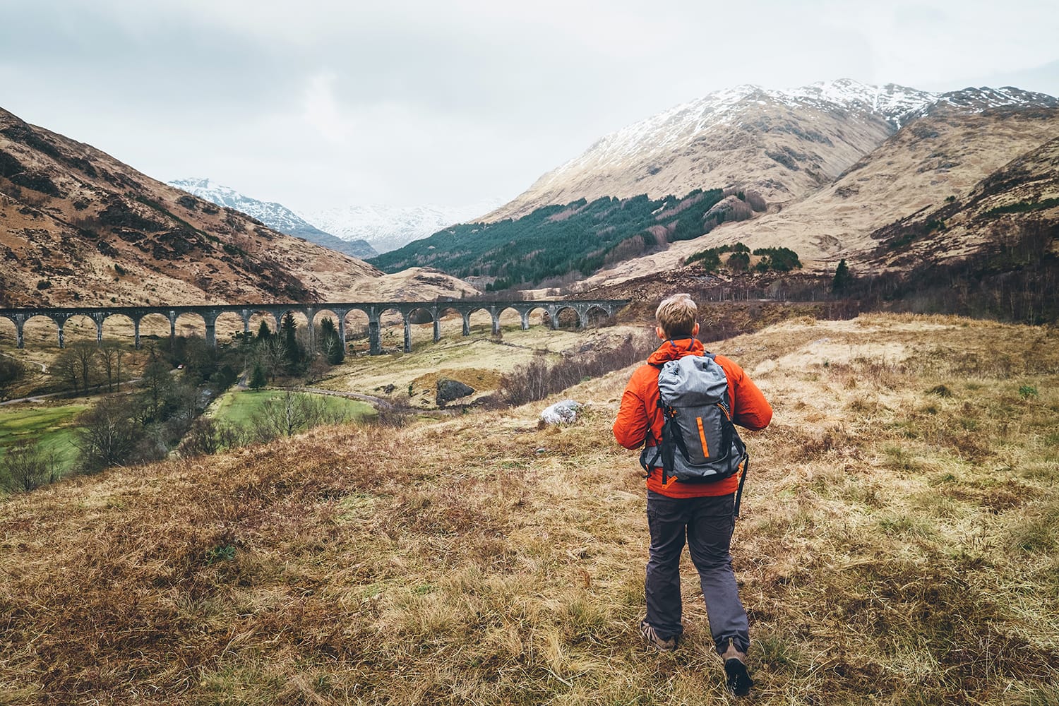 Hike near Glenfinnan Viaduct in Scotland, UK