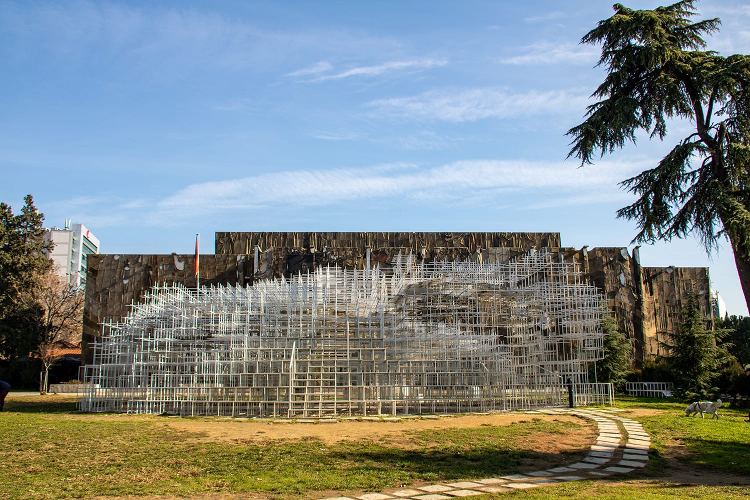Reja - The Cloud in front of the National Arts Gallery in Tirana, Albania
