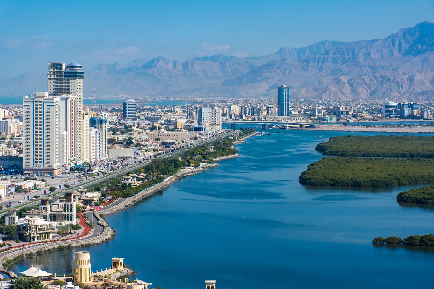 Aerial view of Ras al Khaimah