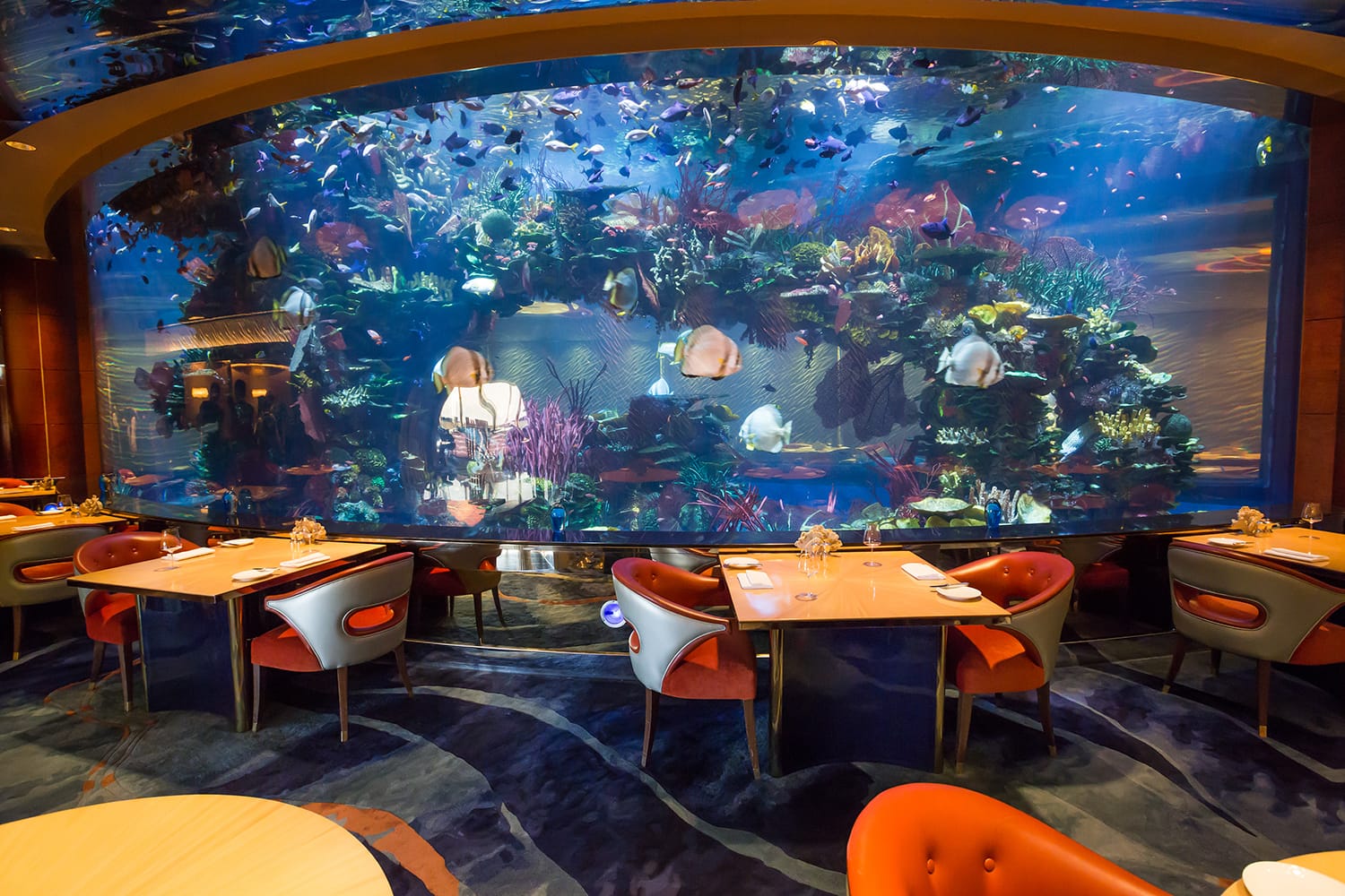 The Al Mahara restaurant in the Burj Al Arab Hotel
