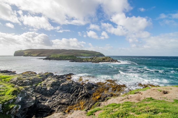 The view of Calf of Man taken from Sound at the southern part of Isle of Man.
