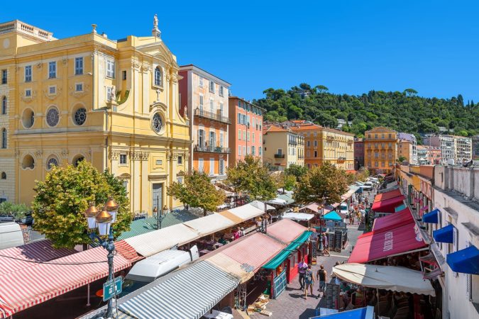 View of Cours Saleya in Nice, France
