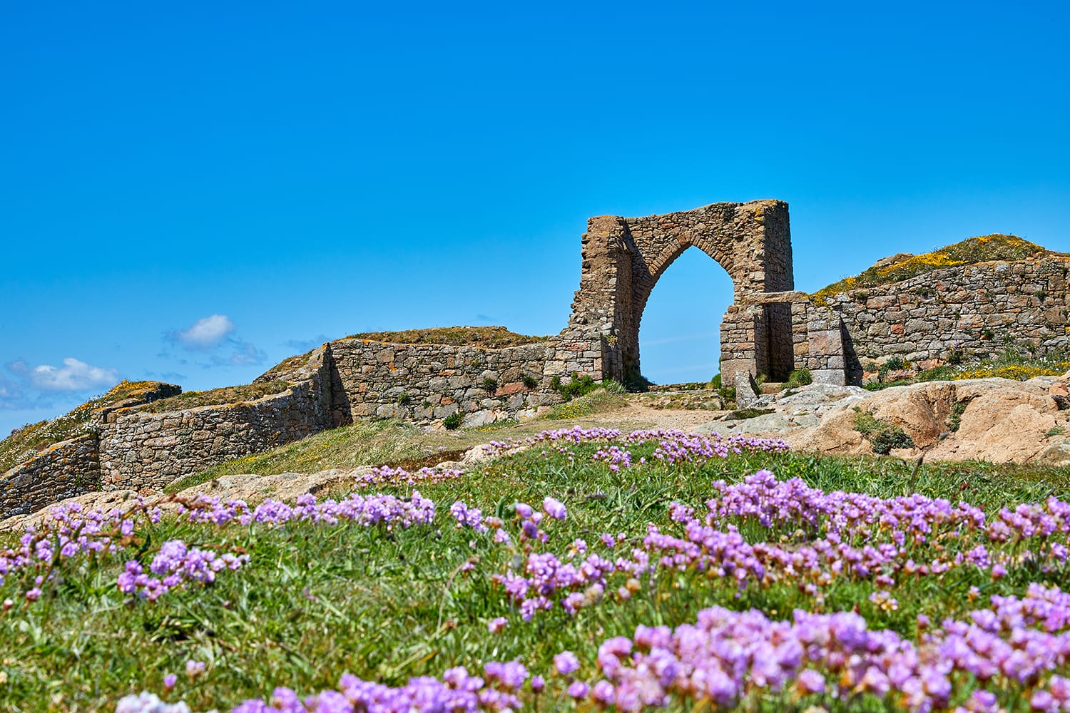 Grosnez Castle in Jersey, Channel Islands