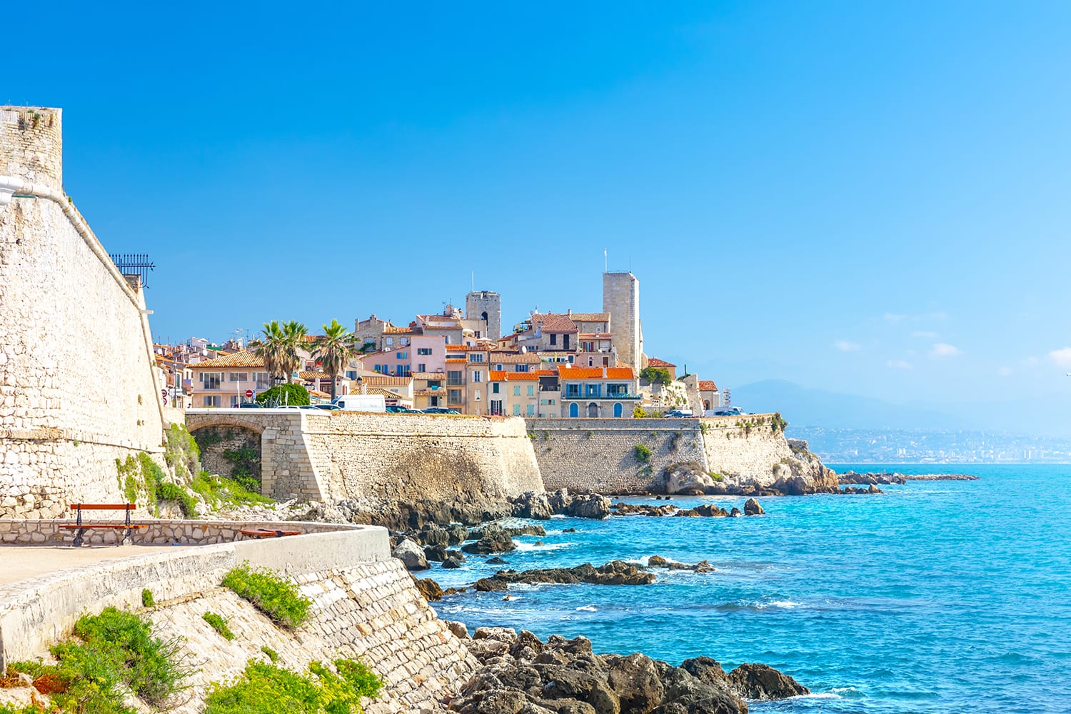 Historic center of Antibes, French Riviera, Provence, France.