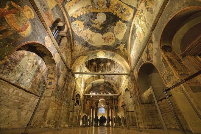 Inside view of the Church of the Holy Saviour in Chora, known as Kariye Museum