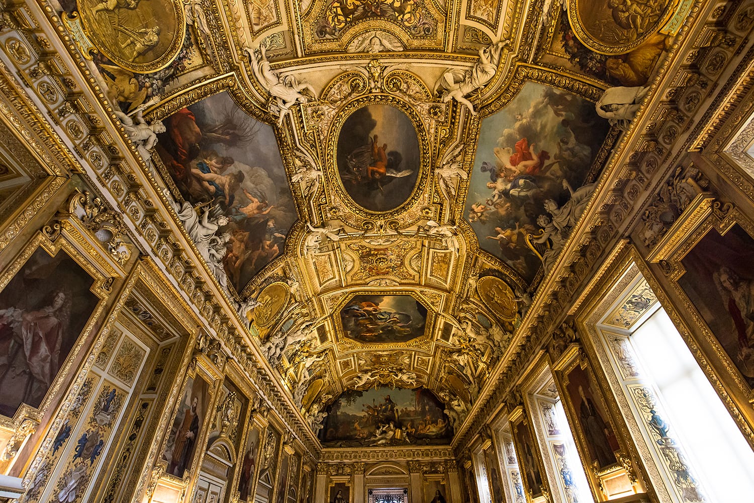 Architectural details of the Gallery of Apollon in the Louvre Museum