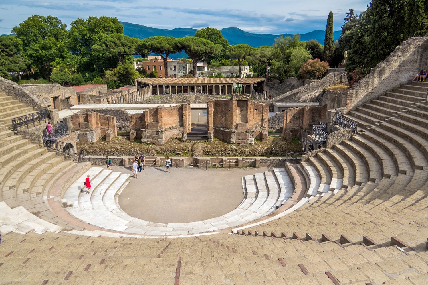 The Teatro Grande (Big Theater) in Pompeii, Italy