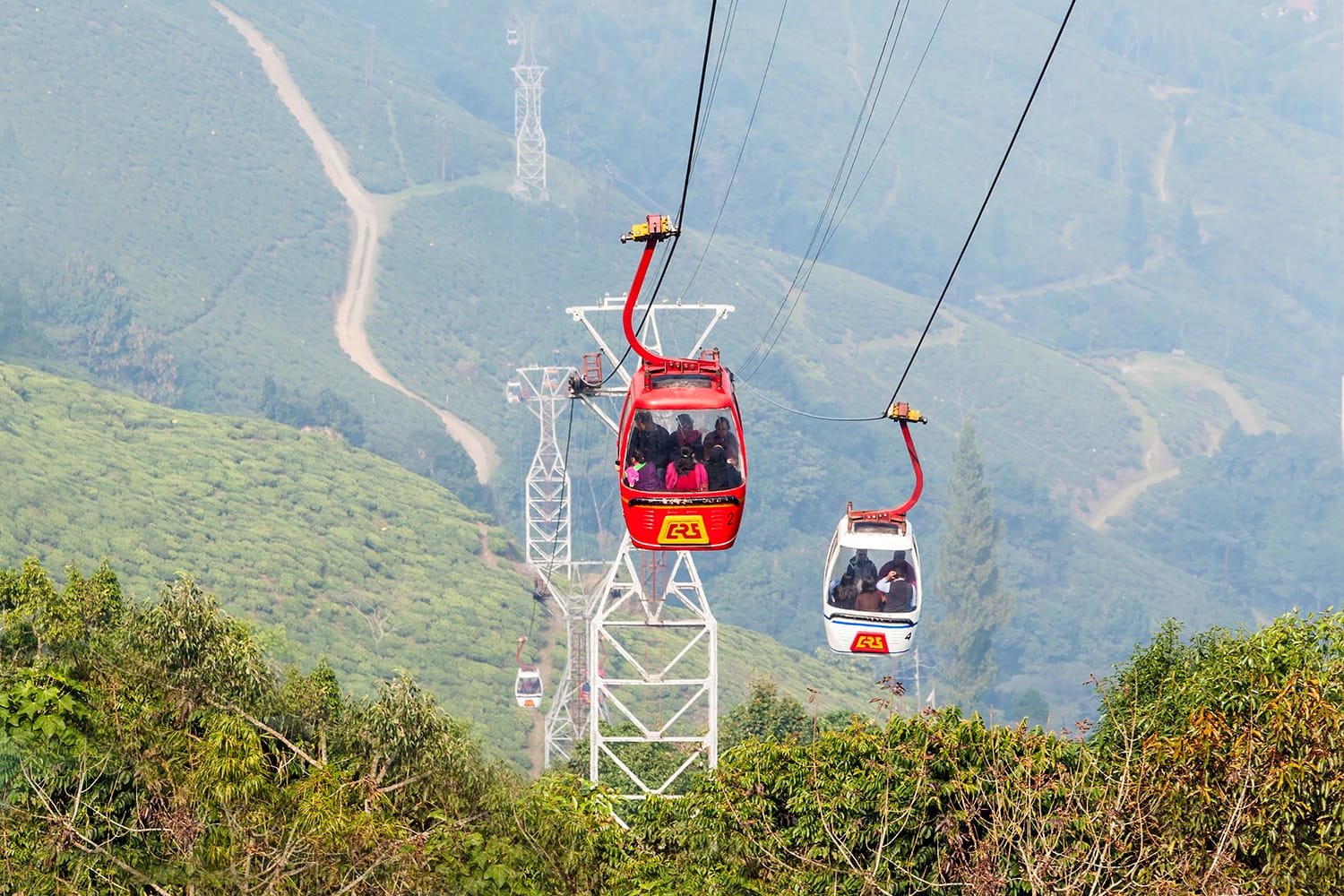 The Darjeeling Ropeway in Darjeeling, West Bengal, India.