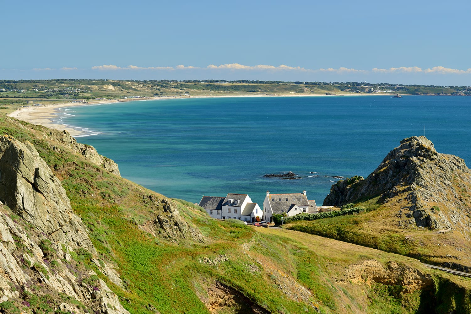 St Ouen's Bay, Jersey, Channel Islands. View from Les Landes.