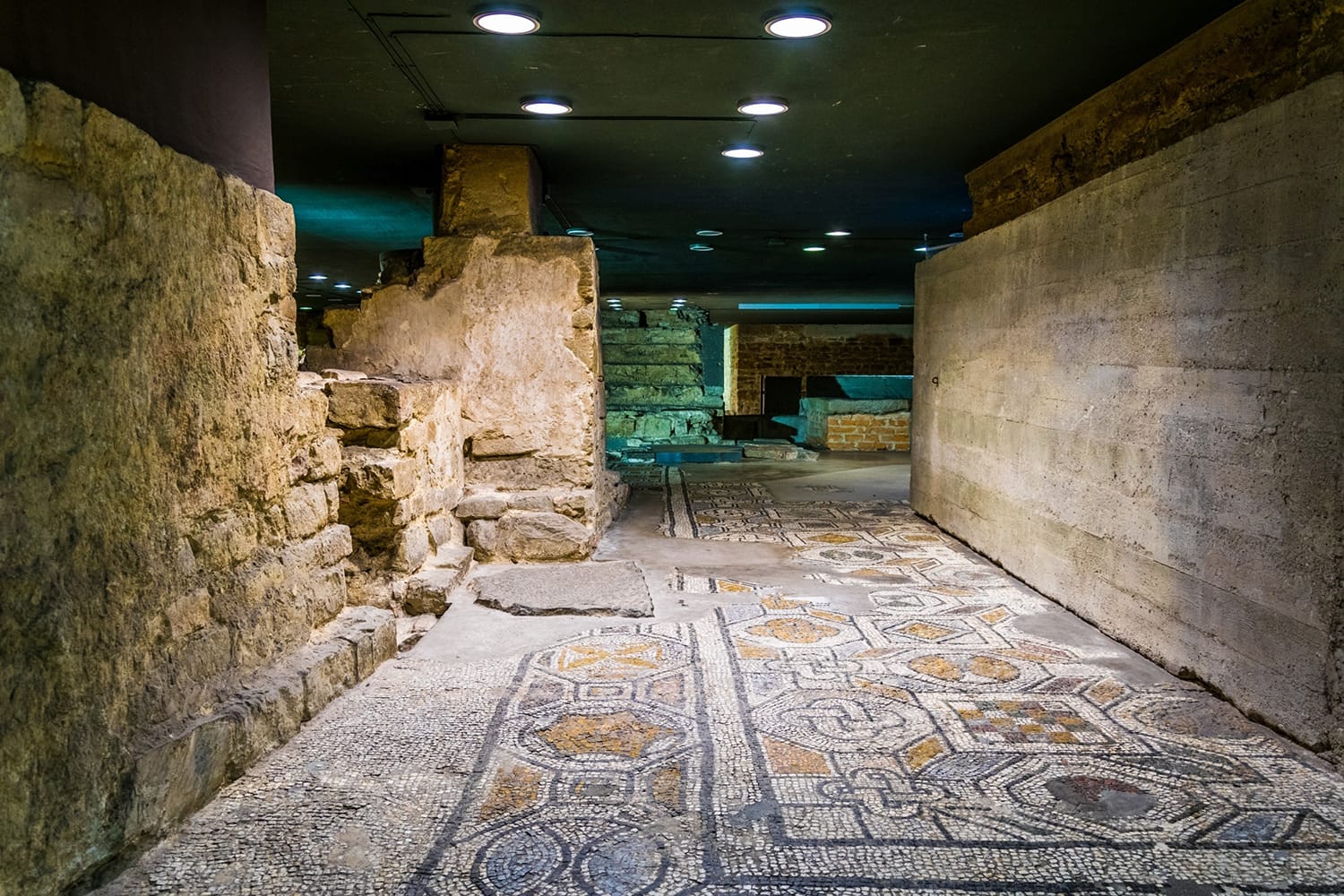 Interior of the crypt of the santa maria del fiore cathedral in the italian city Florence.