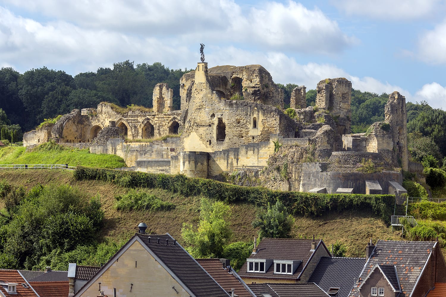 Valkenburg Castle - a ruined castle above the town of Valkenburg aan de Geul in the Netherlands.