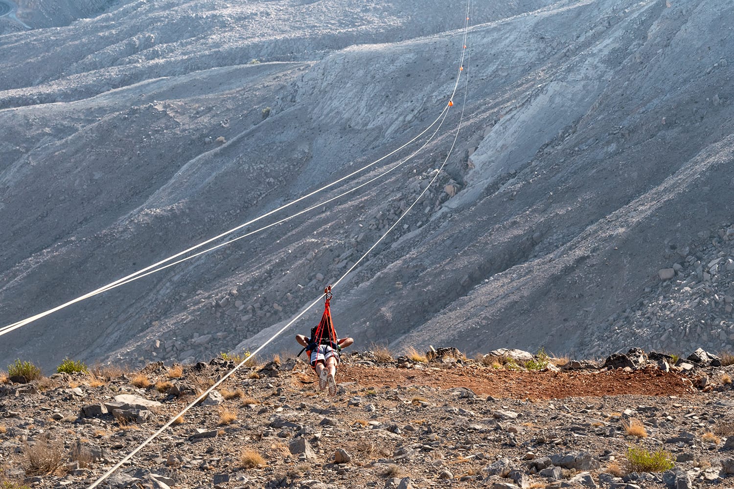 Someone ziplining in Dubai