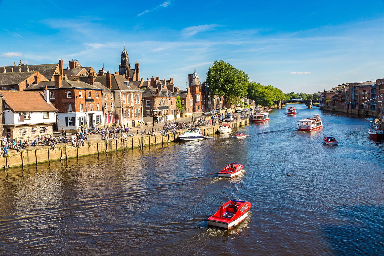 River Ouse in York in North Yorkshire in a beautiful summer day, England, United Kingdom