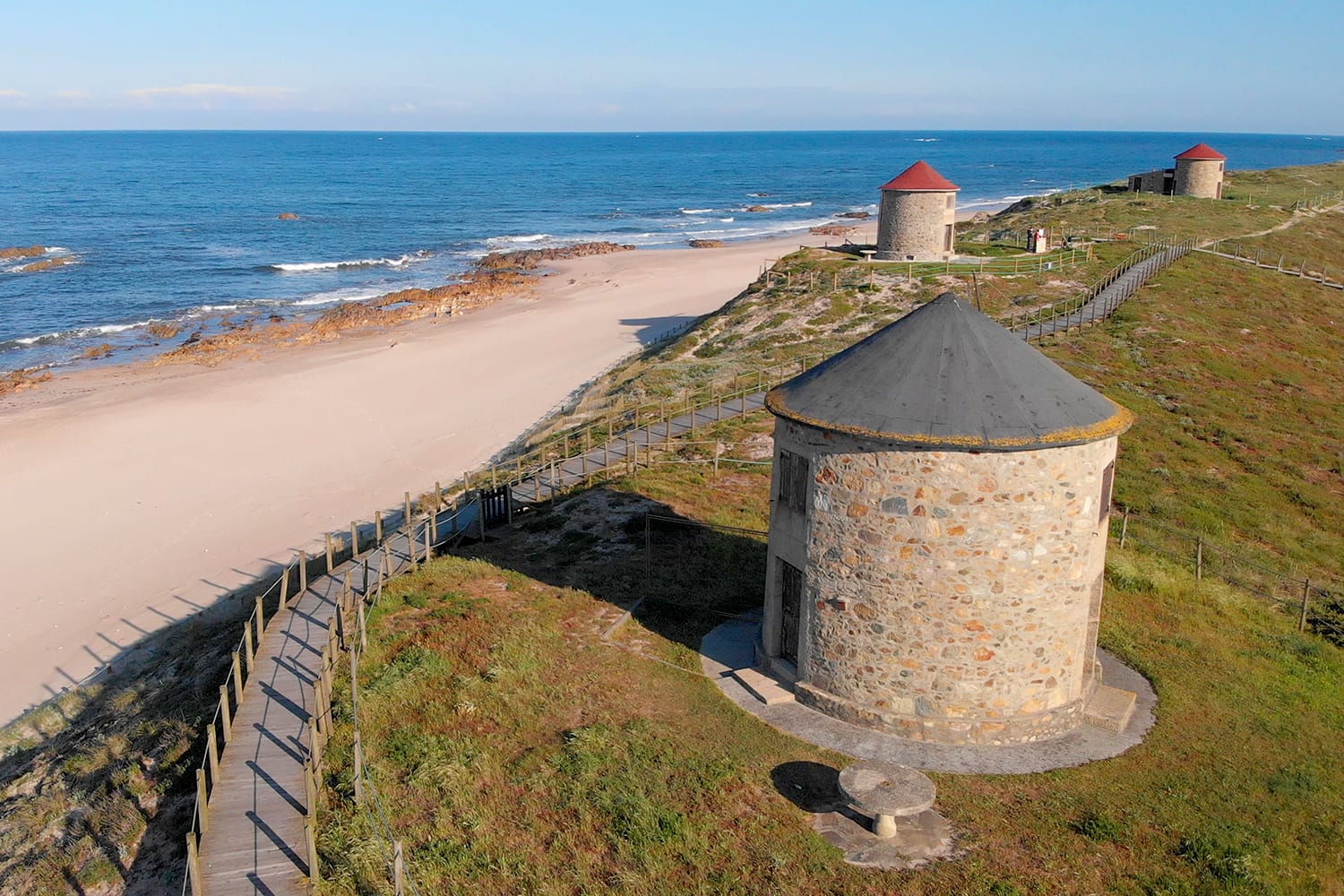 The ancient windmills and "storerooms" in schist of Apulia, Esposende, Portugal