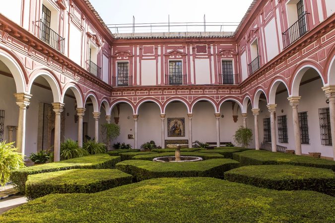 interiors decors of the museum of fine arts in Seville, Spain