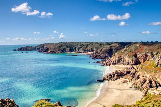 South coast cliffs of Guernsey. Looking over towards Petit Bot.