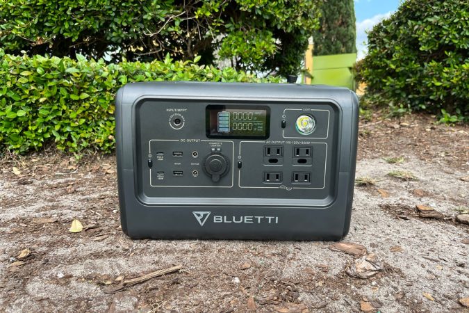 Bluetti EB70S standing on ground