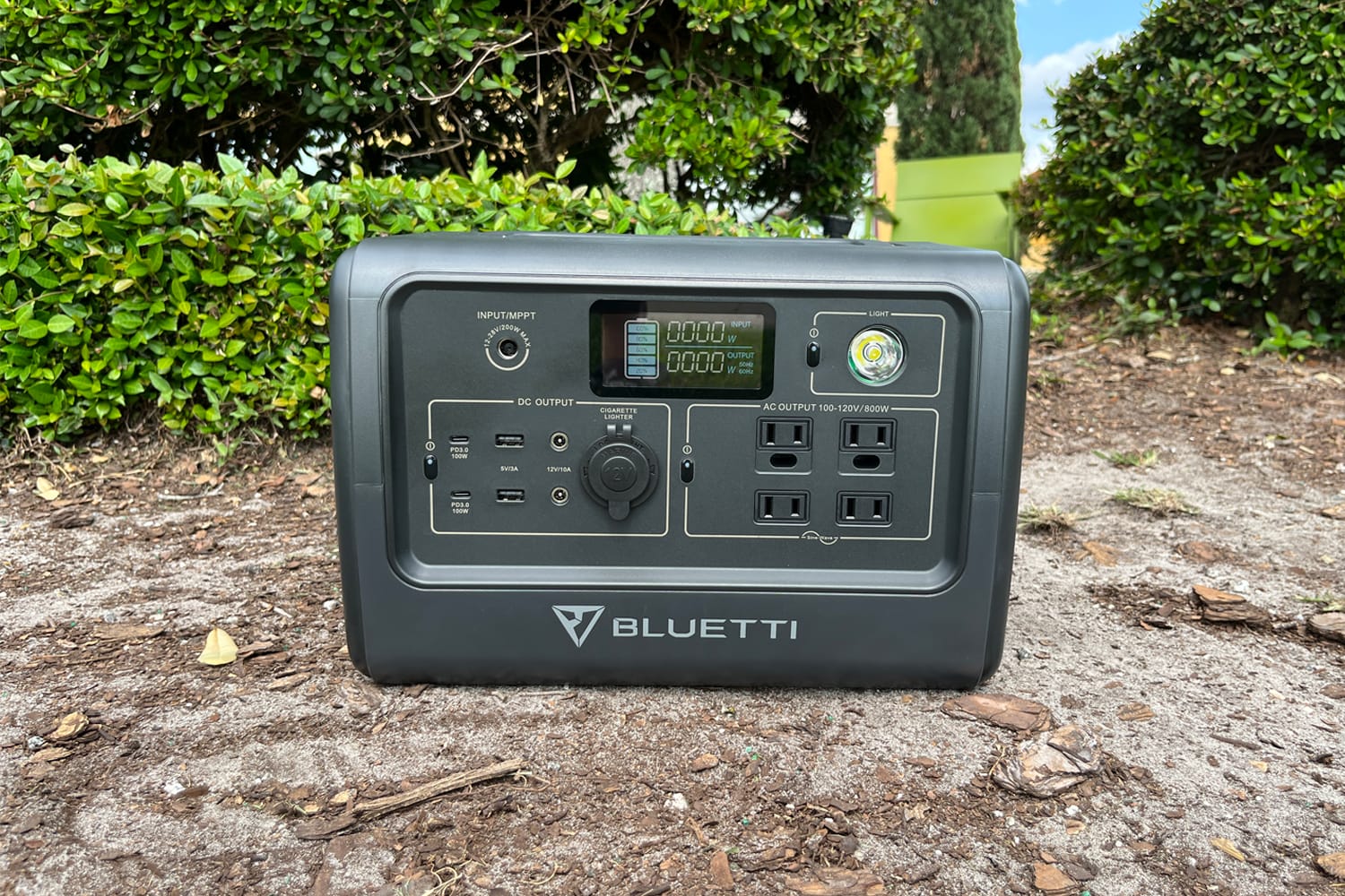 Bluetti EB70S standing on ground