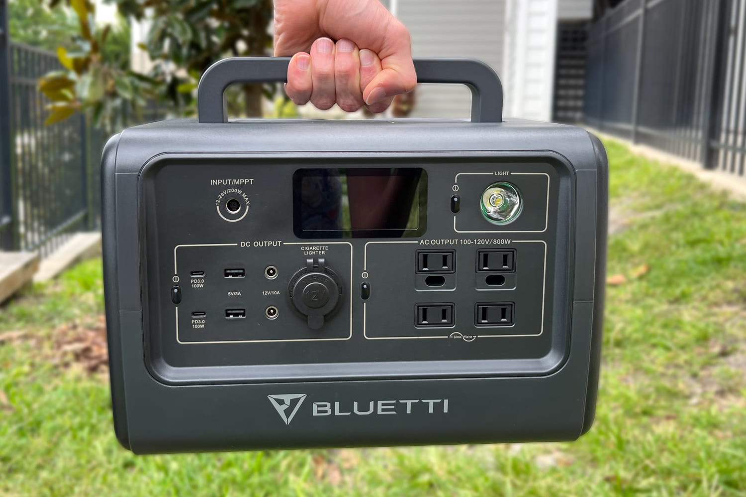 Holding the Bluetti EB70S