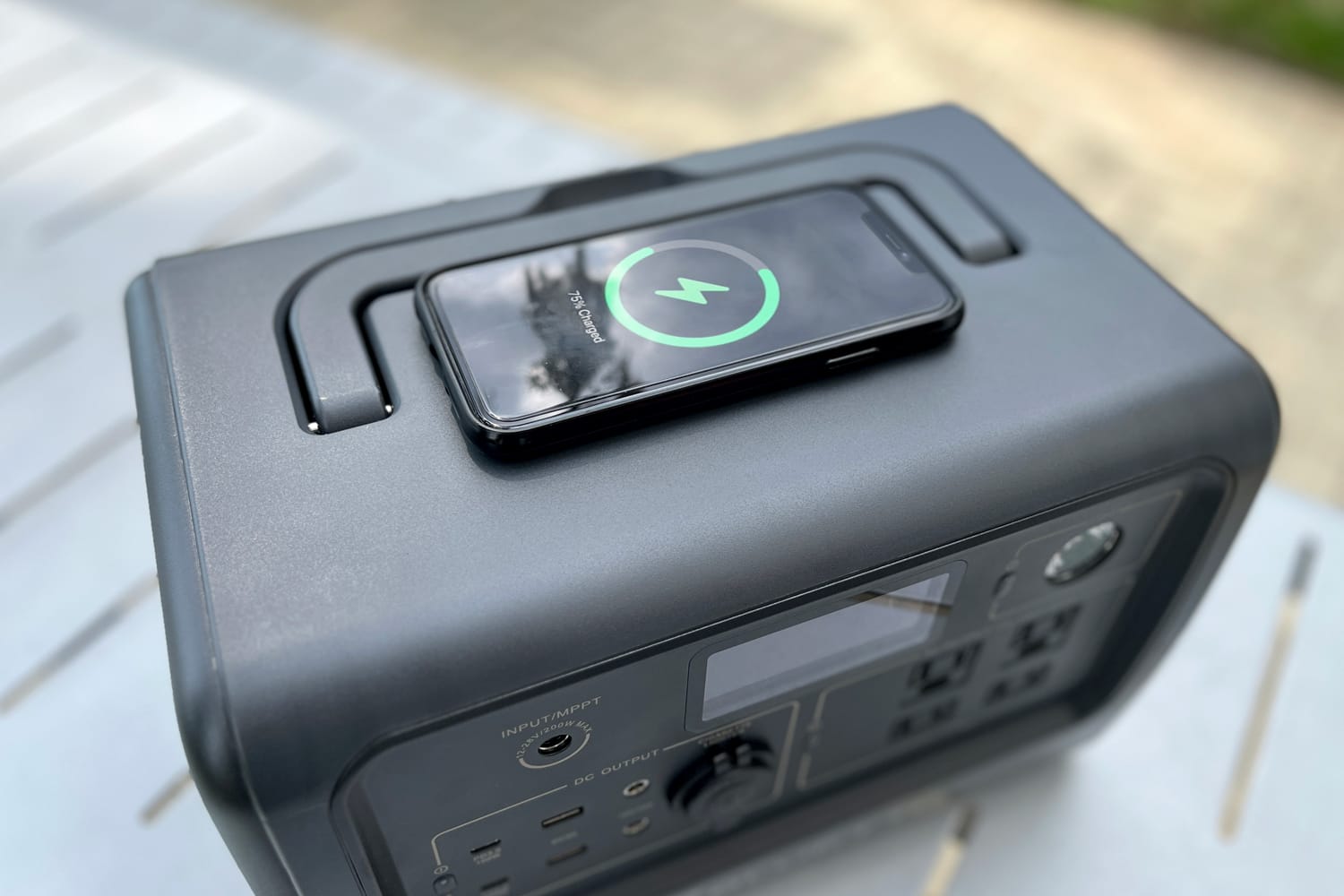 Phone charging pad on the Bluetti EB70S