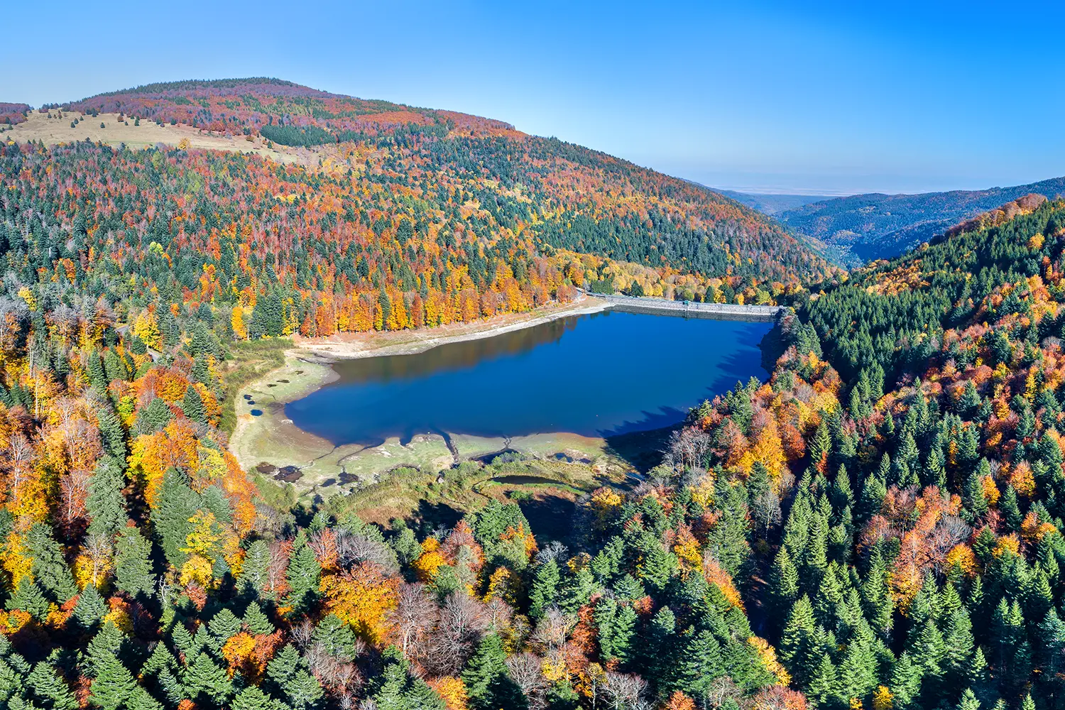 Lac de la Lauch, a lake in the Vosges mountains - Alsace, France