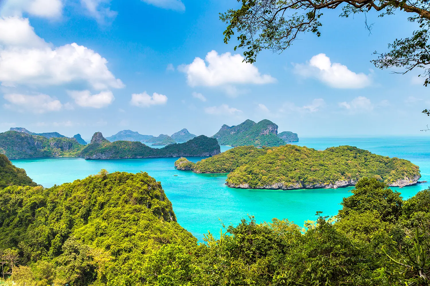 Panoramic aerial view of Mu Ko Ang Thong National Park, Thailand