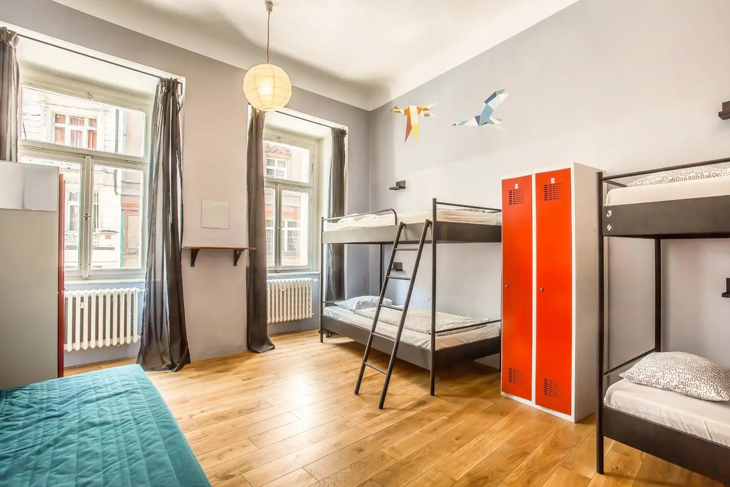 Dorm room at the Ahoy! Hostel in Prague, Czechia