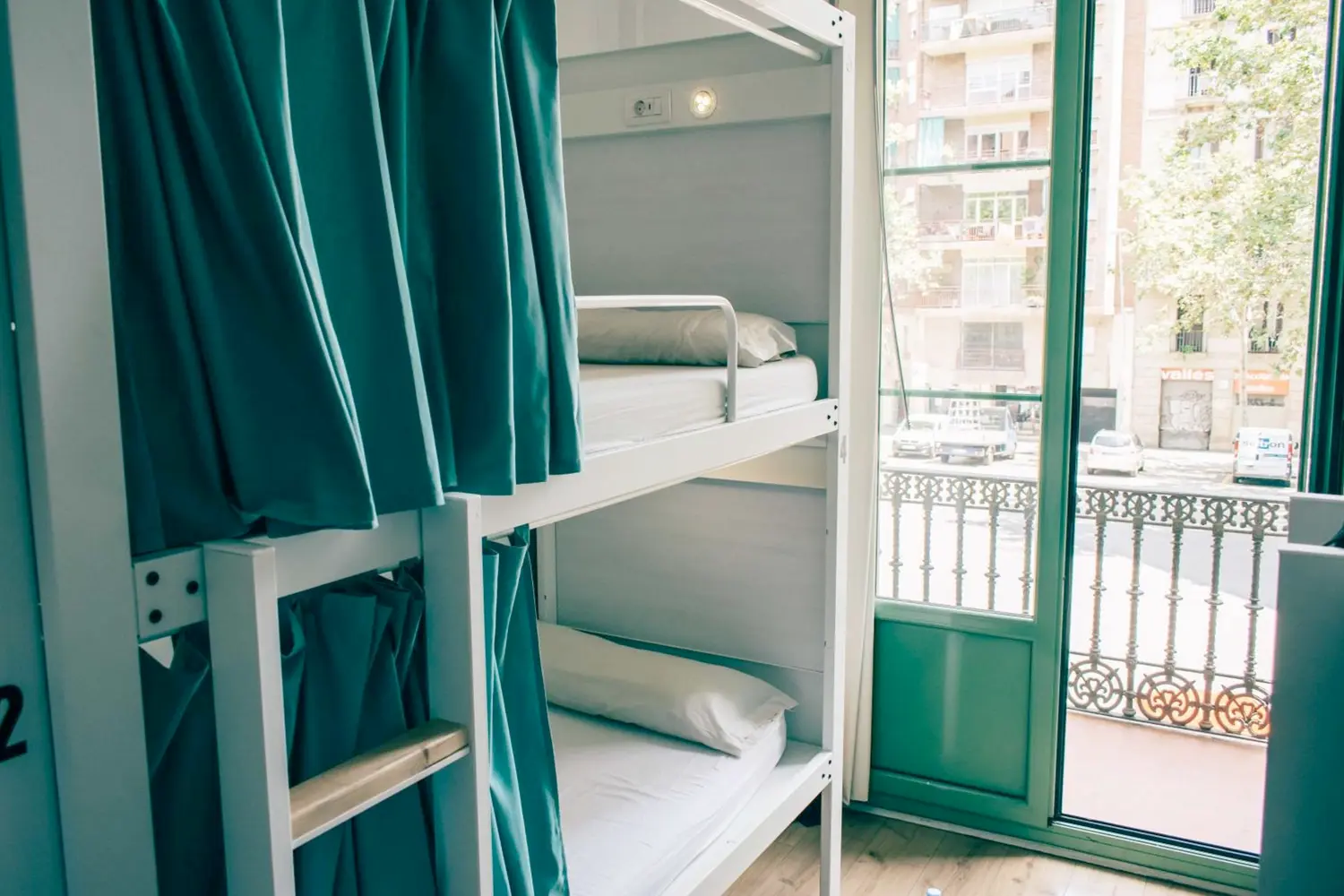 Dorm room at Black Swan Hostel in Barcelona