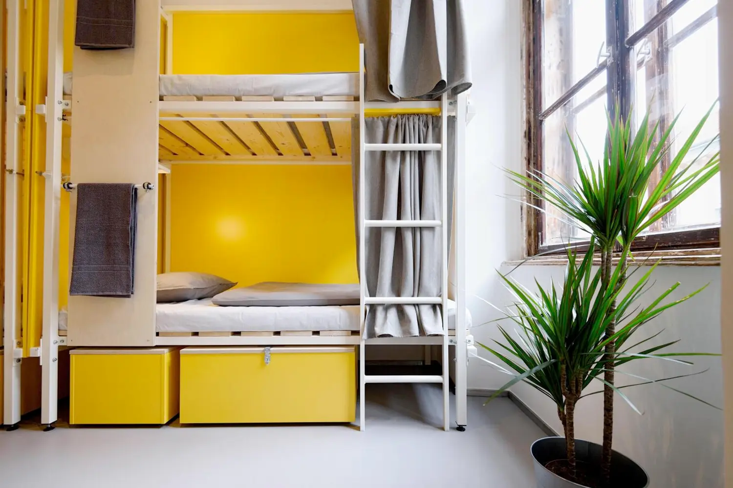 Dorm room at Flow Spaces in Budapest