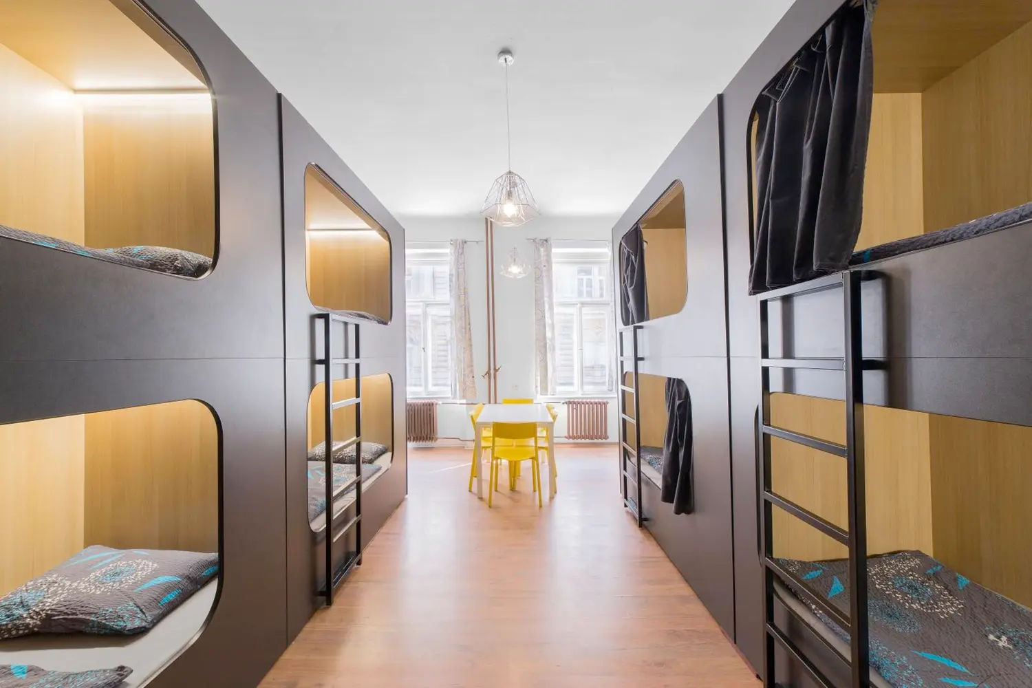 Dorm room at the Hostel ELF in Prague, Czechia