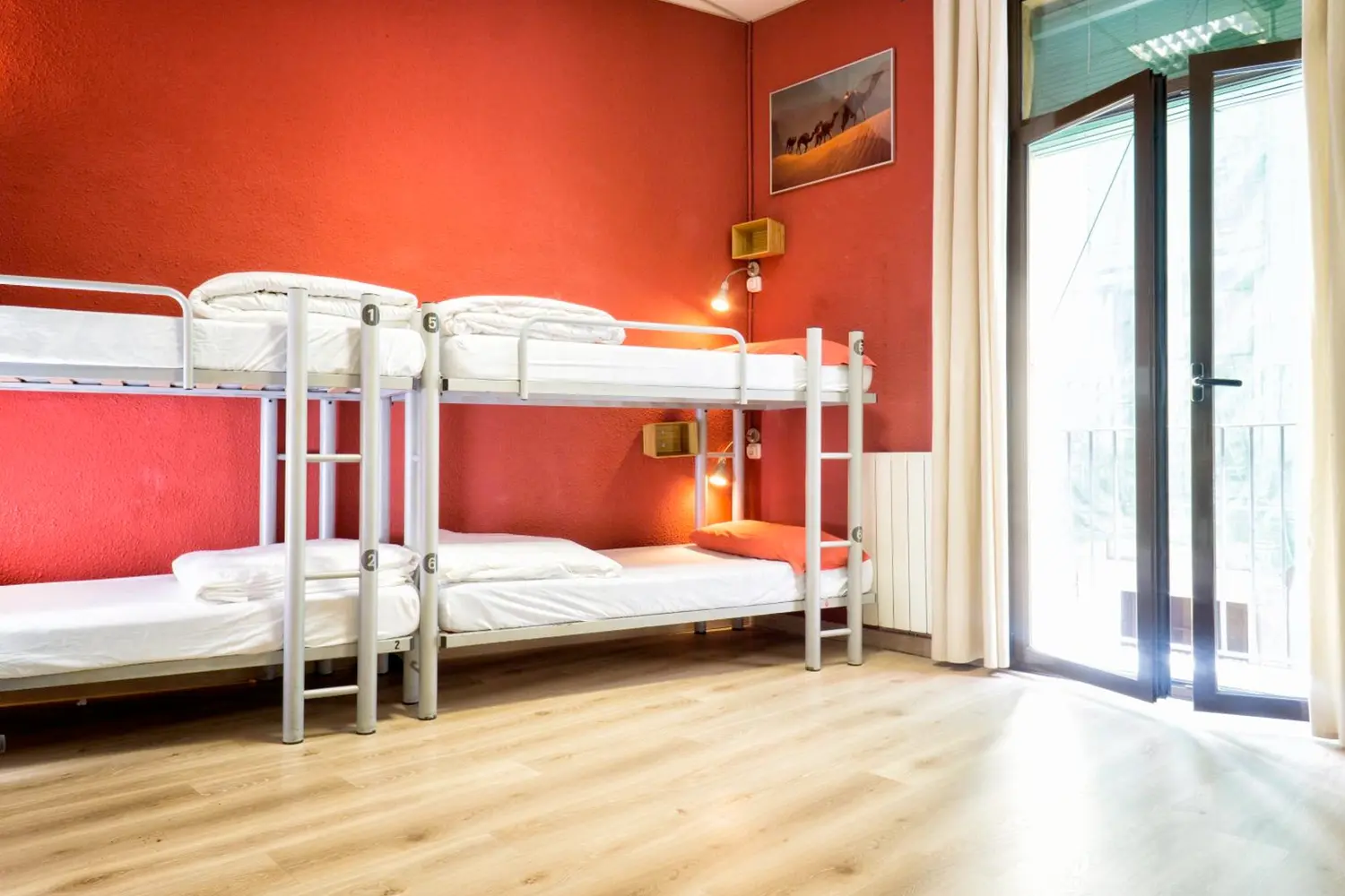 Dorm room at Itaca Hostel in Barcelona