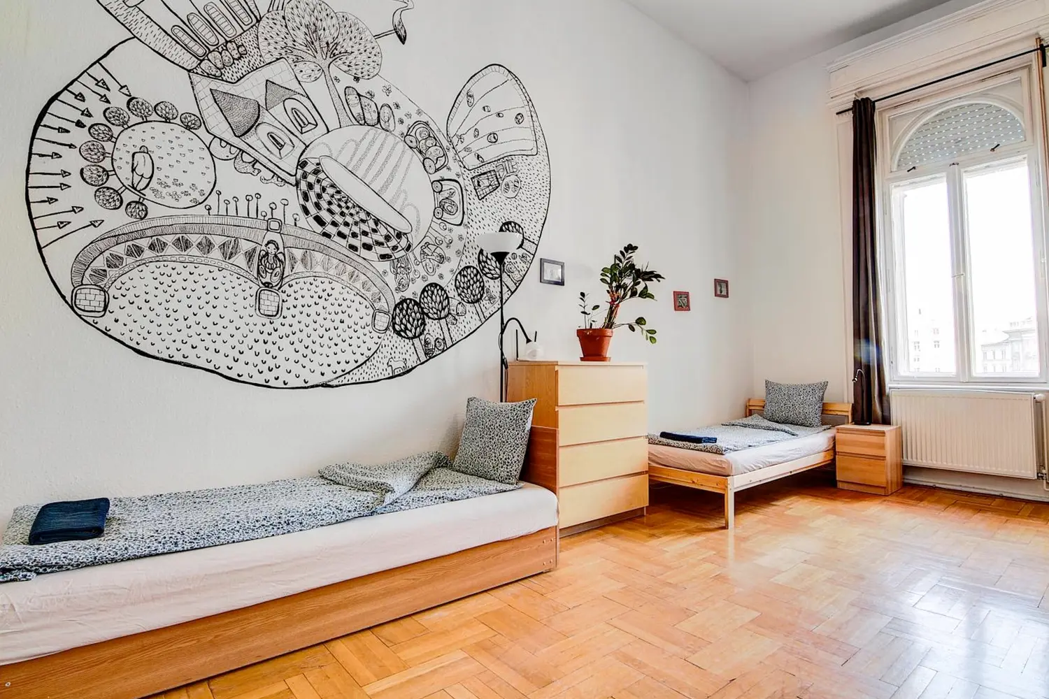 Dorm room at Pal’s Hostel in Budapest