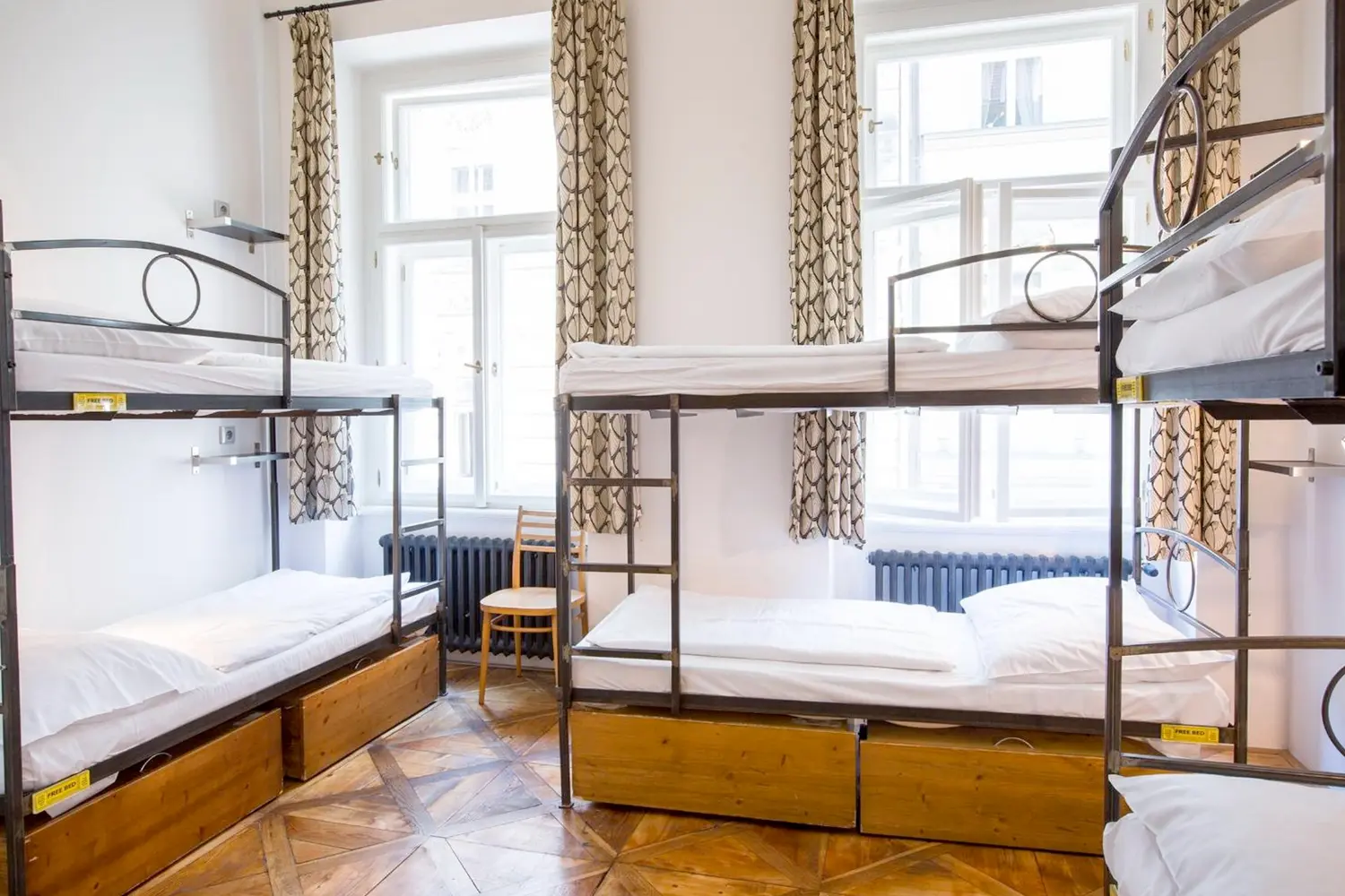 Dorm room at the Sophie’s Hostel in Prague, Czechia