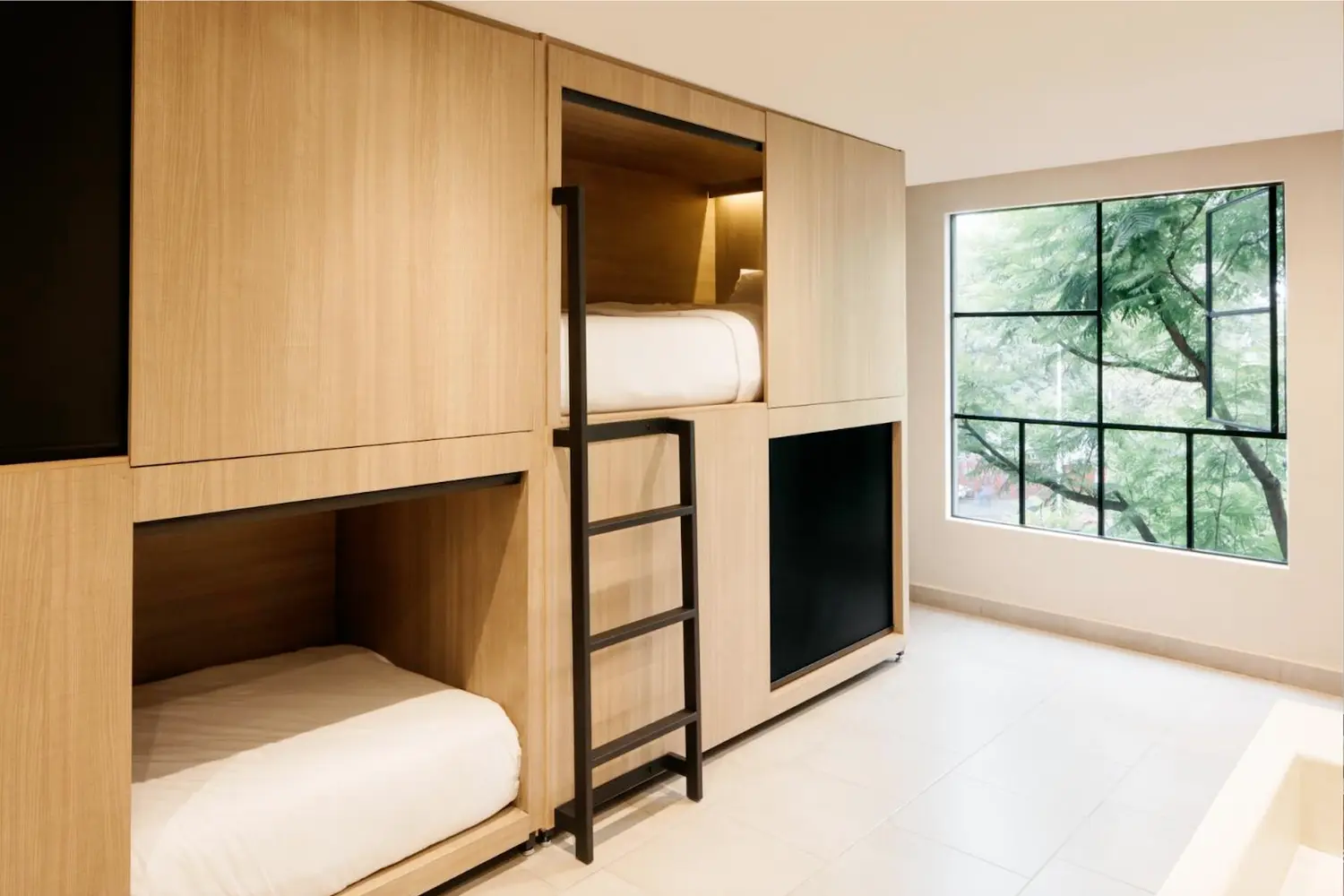 Dorm room at Casa Pancha hostel in Mexico City
