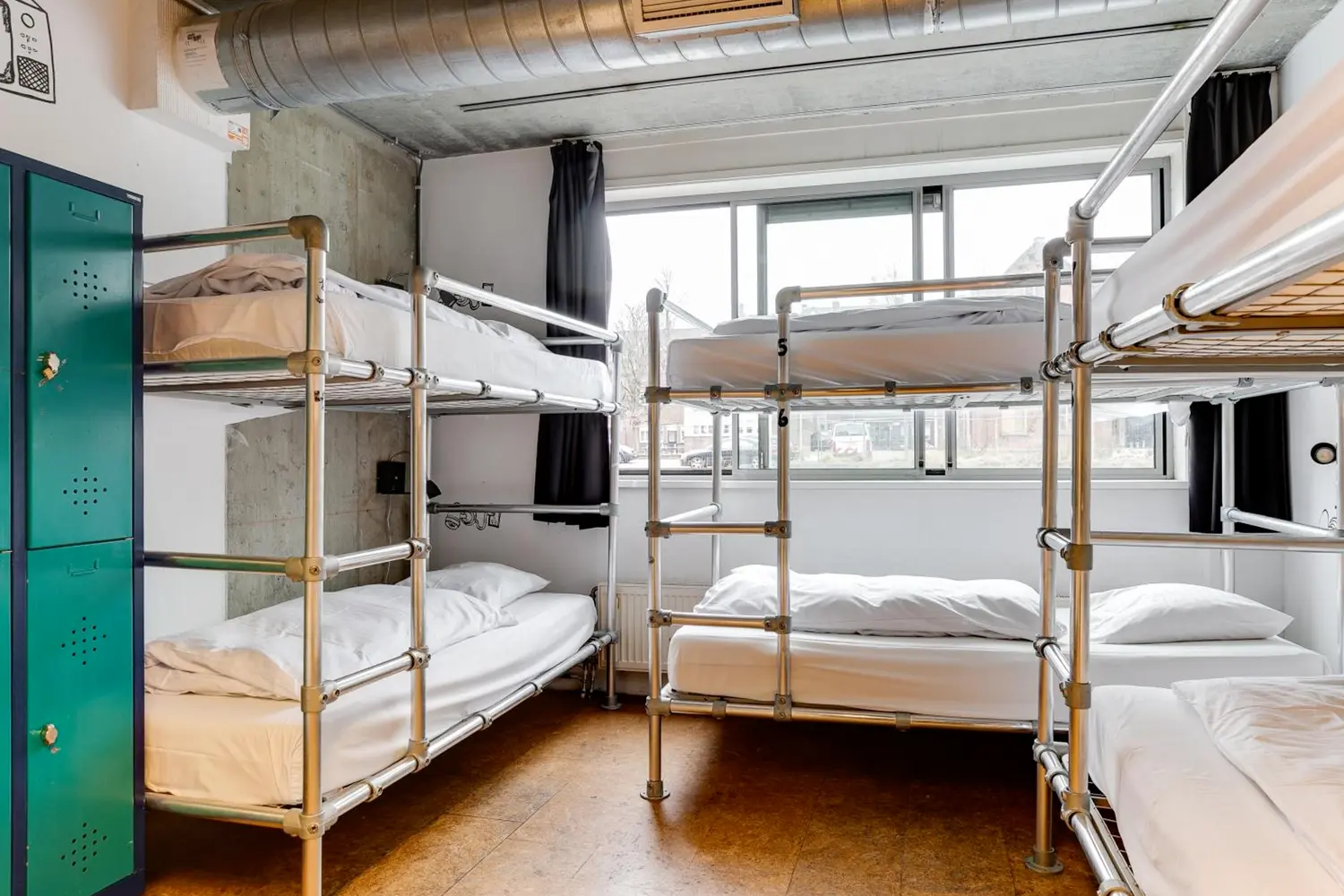 Dorm room at the Ecomama hostel in Amsterdam