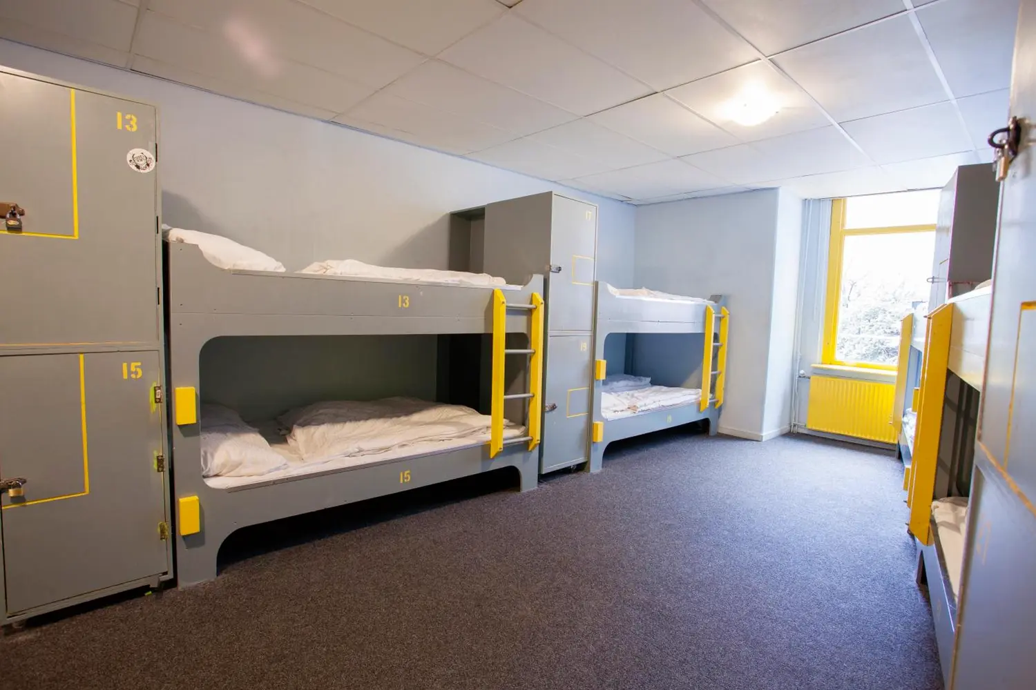 Dorm room at the Flying Pig Downtown hostel in Amsterdam