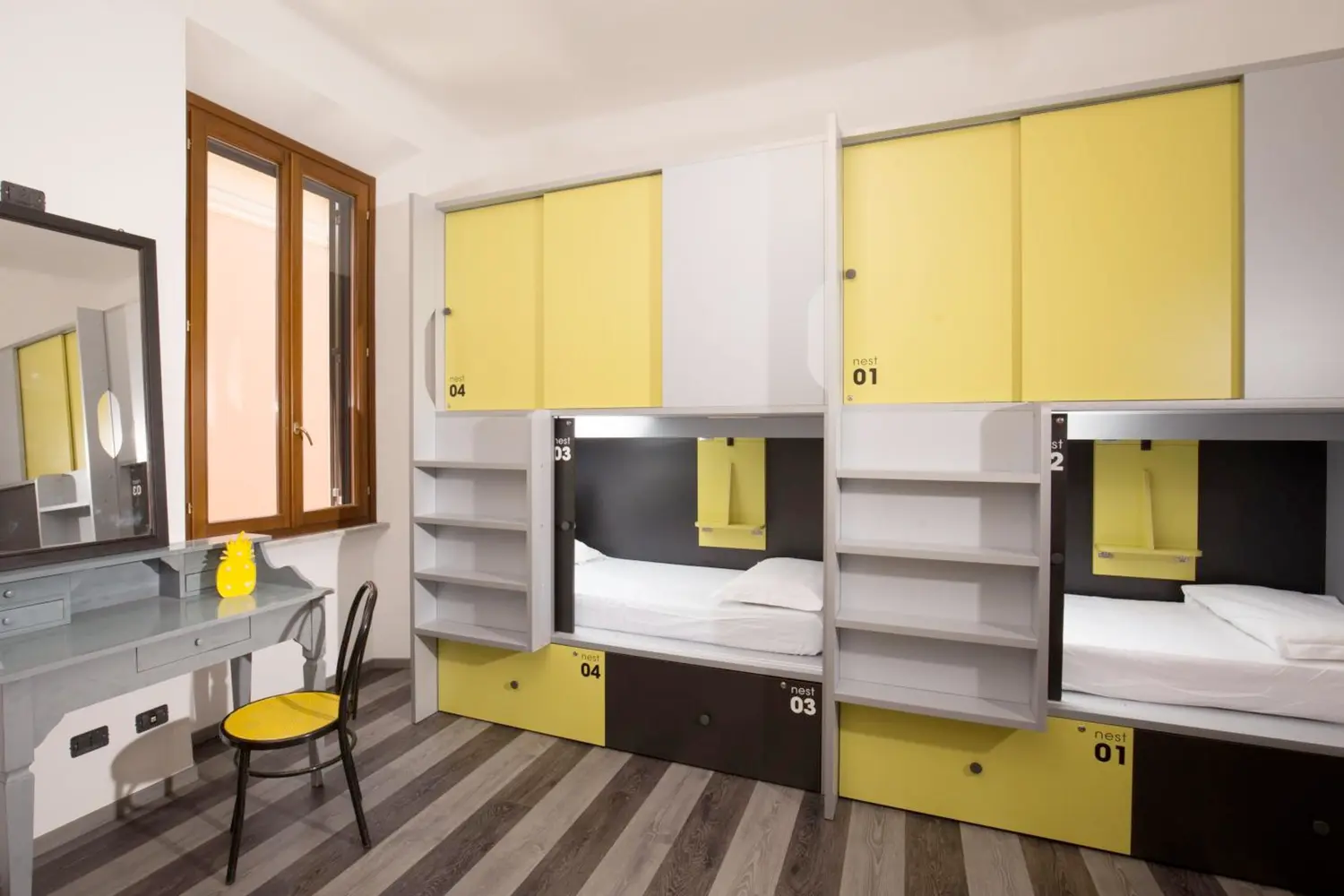 Dorm room at the Free Hostels Roma in Rome