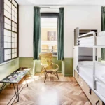 Dorm room at the Generator Hostel in Rome