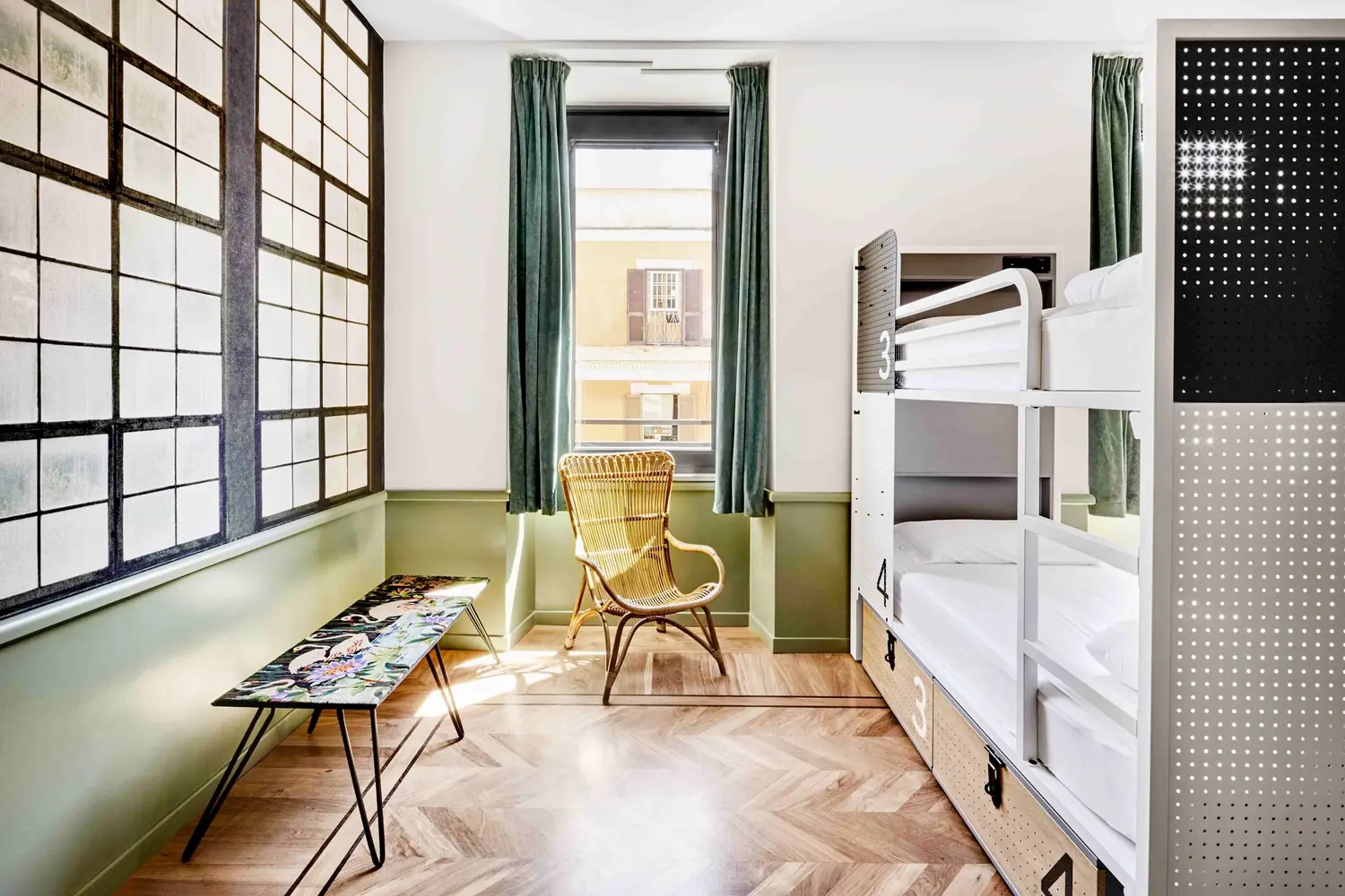 Dorm room at the Generator Hostel in Rome