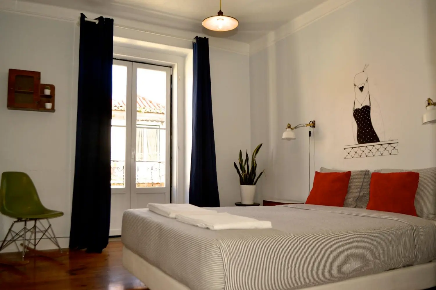 Private room at the Goodnight Hostel in Lisbon