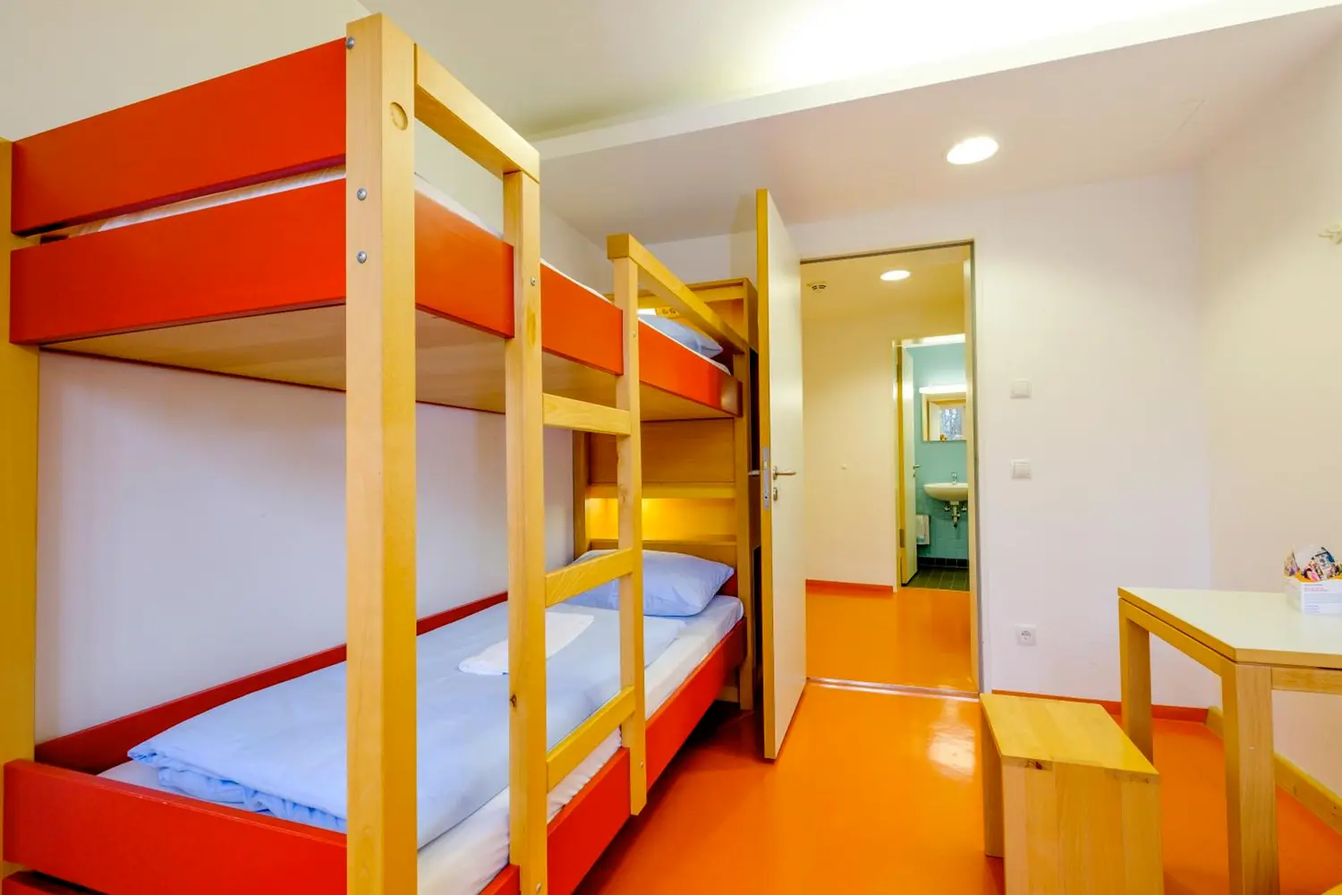 Dorm room at the HI Munich Park hostel in Munich, Germany