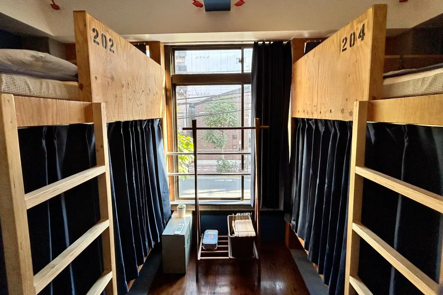 Dorm room at the Hostel Bedgasm in Tokyo