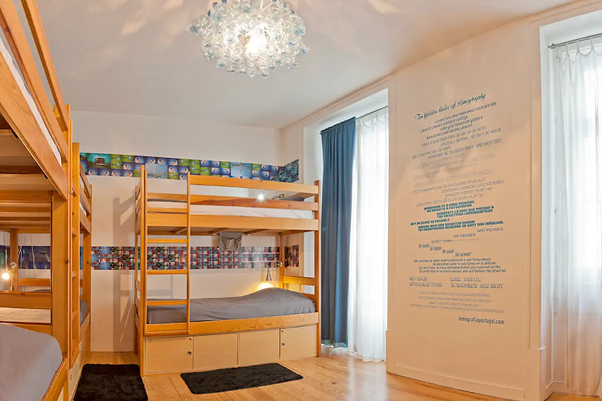 Dorm room at the Living Lounge Hostel in Lisbon