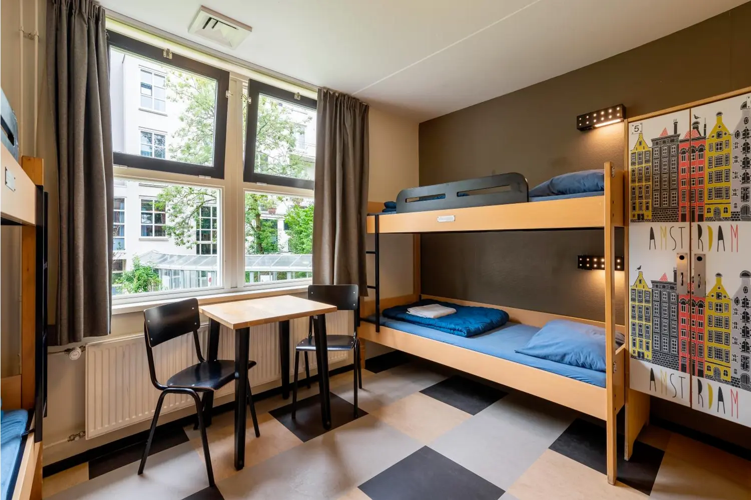 Dorm room at the Stayokay Amsterdam Vondelpark hostel